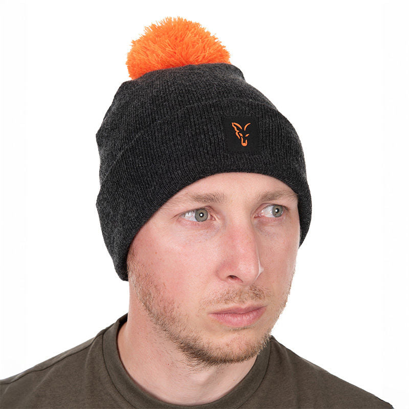 Fox Collection Bobble Hat Black/Orange