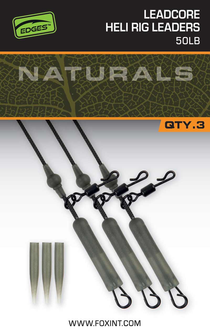 Naturals Leadcore Heli Rig Leaders x 3