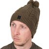 Fox Cable Knit Bobble Hat Khaki