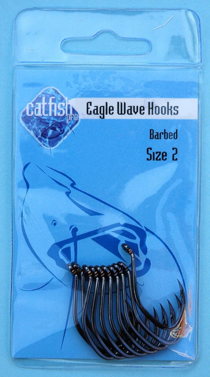 Catfish PRO Eagle Wave Hook Size 2 Barbed - HEW2