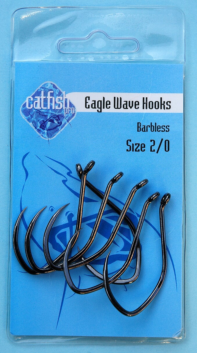 Catfish Pro Eagle Wave Hooks Barbless Size 2